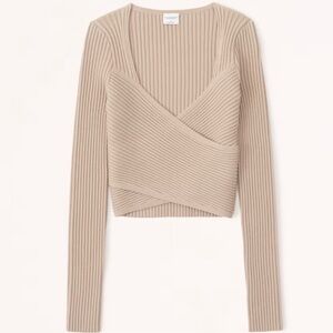 Abercrombie and fitch luxeloft wrap cropped sweater